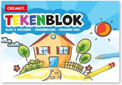 CREAKIT. Tekenblok A3 – 24 Vellen – Tekenpapier – Schtetsblok – Schetsboek voor Kinderen – 180 grs – Wit papier