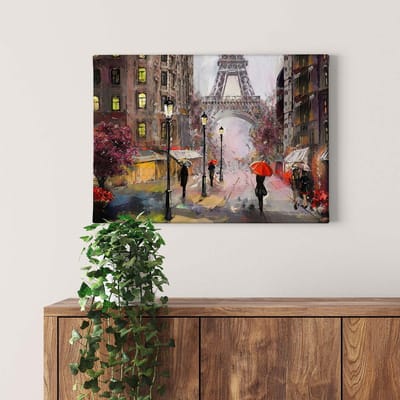 Canvas print DD123080 Paris A.S. Création 0,7 x 0,5 m Kleurrijk Kantoor Hal/Gang Keuken Slaapkamer Woonkamer