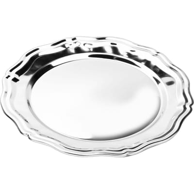 Plateau de service en acier inoxydable 304 Plat rond Décoratif Assiette à dessert Apéritif pour Fête Cuisine Salle de bain