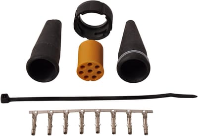 Aspock connector links - 8 pins/aderig - geel