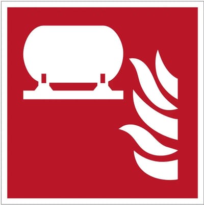 Vaste blusinstallatie bord – F012 | gecoat dibond materiaal | 10 x 10 cm