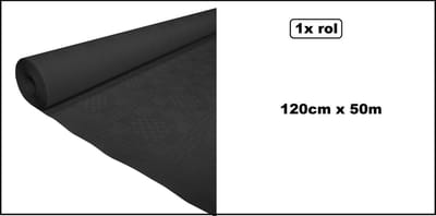 Tafelkleed op rol zwart 120cm x 50 meter - Damast Tafel dekken rol gala huwelijk thema feest kerst festival restaurant food