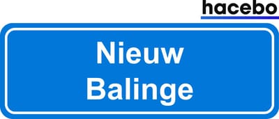 Hacebo - Plaatsnaam Sticker - 29x10 CM - Nieuw Balinge sticker - Verkeersborden sticker - grappige cadeaus - Nieuw Balinge