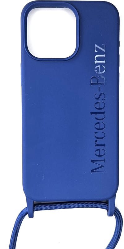 Mercedes-Benz Back Cover - Apple iPhone 15 Pro - Navy - Inclusief koord - Matte afwerking