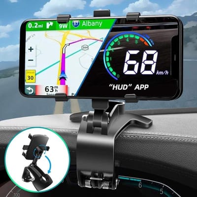 360 Graden Rotatie LB-542 Dashboard Auto Telefoon Houder Multifunctionele Telefoonhouder Mount Mobiele Telefoon Clip Mount Stand Geschikt voor 4 tot 7 Inch Smartphones