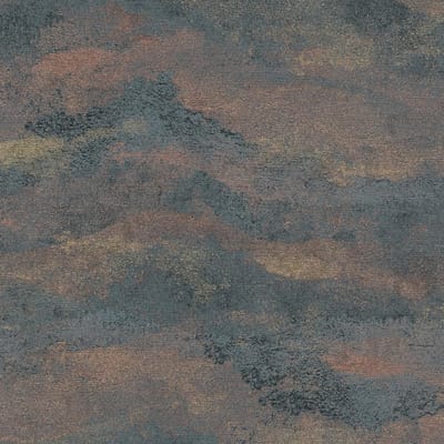 Exclusief luxe behang Profhome 786564-GU vliesbehang hardvinyl warmdruk in reliëf gestructureerd met abstract patroon en metallic effect zwart koper goud antracietgrijs 5,33 m2