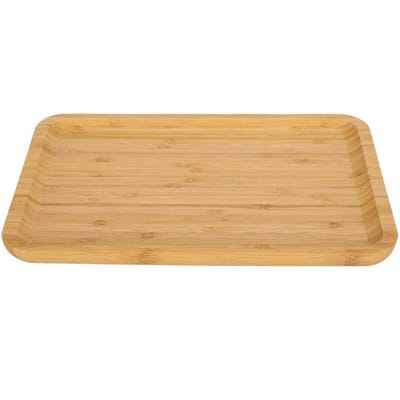 Plateau de service rectangulaire en bambou pour aliments, fruits, gâteaux, pour un usage domestique en cuisine beige