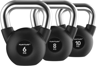 Tunturi Platinum Rubber Kettlebell - 6-10kg - Set