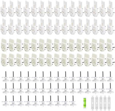 SnelShoppen - 100 Stuks Onzichtbare Foto Haakjes, Hardwand Foto Haak, Foto Hangset voor Fotolijsten, 3 Stijlen voor Muurdecoratie