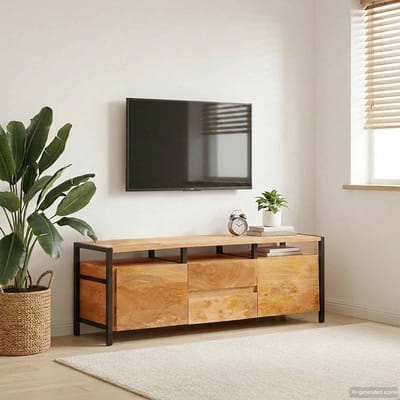 vidaXL - Opbergkasten - met - lade - Bruin - 110 - x - 30 - x - 40 - cm - Massief - Mango - Hout