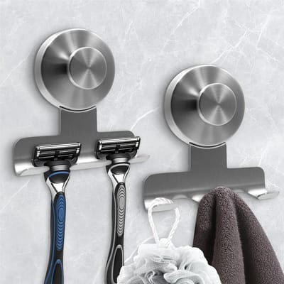 Scheerhouder Douche, 2 Stuks Scheerhouder Douche met Zuignaphaak, Sterke Grip Zonder Boren Badkamer