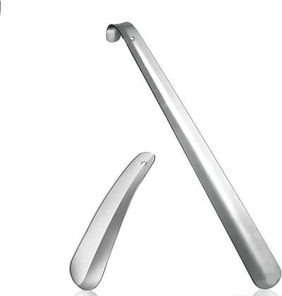 Set van 2 RVS Schoenlepels van 16 en 42 cm - Stevige Ontwerp voor Mannen, Vrouwen en Kinderen, Ideaal voor Senioren en Zwangere Vrouwen