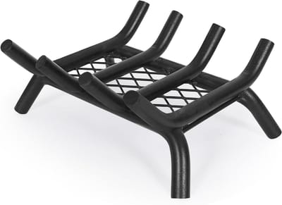 Open haard rooster - Houtrooster Vuurplaats - Veilig Stoken - Met Ember Retainer - 14 inch - Zwart