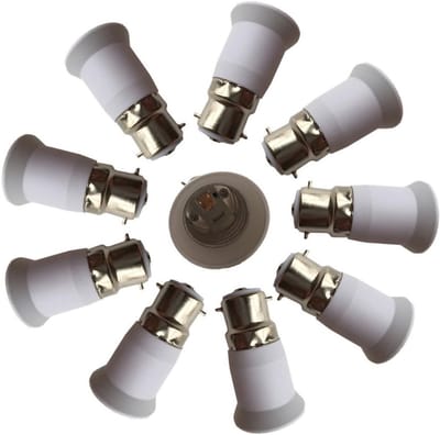 10 Stuks B22 naar E27 E26 Lamp Adapter Converter, Geschikt voor LED en CFL Lampen, Hittebestendig en Veilig Gebruik