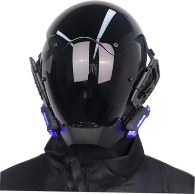 Cyberpunk Helm - Futuristisch Masker - Cosplay Evenementen - Verstelbare Pasvorm - 25 cm Lengte - Zwart
