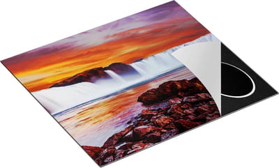 Chefcare Inductie Beschermer Waterval bij een Oranje Hemel - 60x50 cm - Afdekplaat Inductie - Kookplaat Beschermer - Inductie Mat