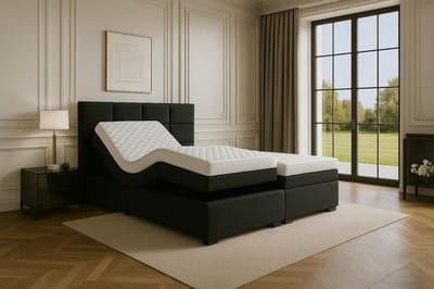 Boxspring Modena Elektrisch verstelbaar 140x200 cm Zwart