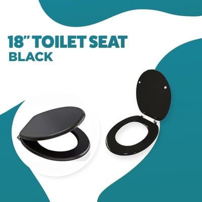 Toiletzitting Vervanging - Toilet Deksel - Badkamer Upgrade - Universeel Verstelbaar - 45 cm - Zwart
