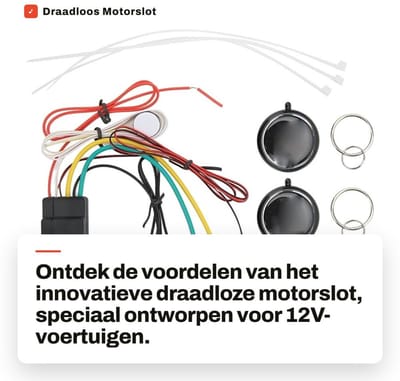 Dailygoods - Draadloos Motorslot - Auto-startonderbreker - Veiligheidssysteem - 12V Voertuig - Keyless Entry - Betrouwbaar alarmsysteem - Geschikt voo...