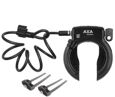 Axa Solid Plus ART2 Ringslot Zwart + XLC 180cm insteekkabel + Flex Mount Bevestigingsset
