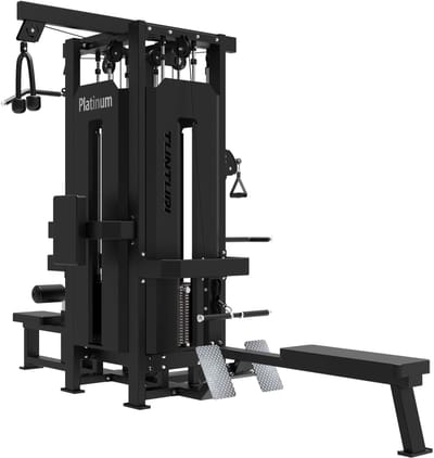 Tunturi Platinum Multi Station Krachtstation - Homegym voor 4 oefeningen - Lat pulldown - Seated Row - Dips - Tricep pushdown - V-series