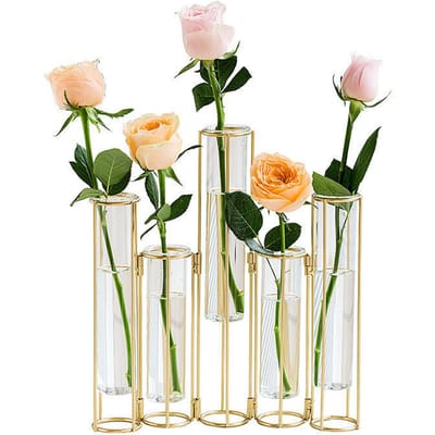 Reageerbuis Vaas Nordic Transparante Glazen Vaas Europese Woonkamer Gedroogde Bloem Decoratief Ornament beige