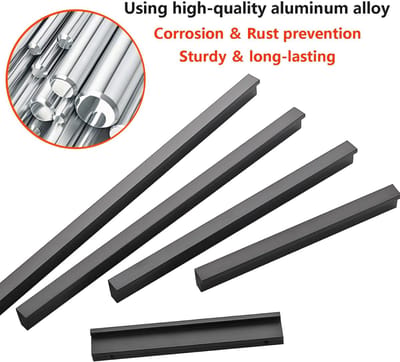 Dailygoods- Deurgreep Aluminium - 10 Stuks - Handgreep - Meubelknop - Kastknoppen - Modern Design - Lengte 170mm - Kastknop