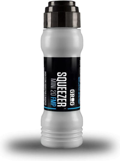 Grog Squeezer Paint Mini Verfstift - Silver Chrome - Schrijfbreedte  20mm - Permanente Stift