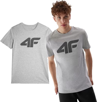 4F Heren T-shirt AW23TTSHM0877 Grijs maat XXL