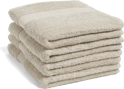 Yumeko handdoeken terry wit zand 50x100 - 4 st - Hotelkwaliteit - Bio, eco & fairtrade