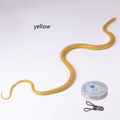 Slang Prank met Touwclip Realistische Rubberen Slang Prank om Vrienden te Plagen Grappige Prank Kit voor Volwassenen Prank Spullen 120cm geel