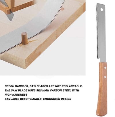 Kleine Handzaag 30cm Vlakke Snede Hout Bewerken met Houten Handvat - Precisie Zaag voor Timmerwerk en Tuin