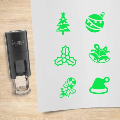 CombiCraft stempelset Kerst groen met 6 stempels