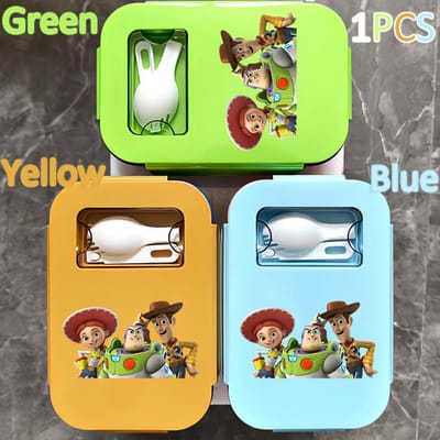 Lunchbox 1000ML Toy Story Bento Lunchbox Voedseldoos Blauw Ingepakte Doos Sheriff Woody Pride Buzz Lightyear Kinderen Gttf Green 1PCS