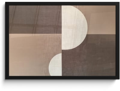 Poster in lijst - Fotolijst 60x40 cm - Posters - Raster - Halve cirkels - Contrast - Posterlijst zwart - Decoratie - Wanddecoratie woonkamer - Muurdecoratie slaapkamer