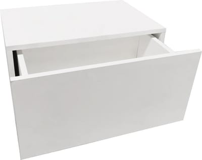 Zwevend nachtkasje - hangend halkastje - met lade - 50 cm breed - wit
