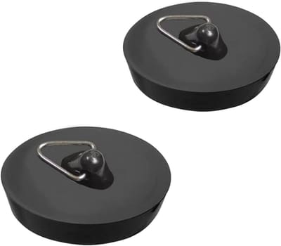 Afvoerstop - Gootsteenstop Spoelbakstop - Water Dicht Maken - Goede Afdichting - 45-42 mm - Zwart