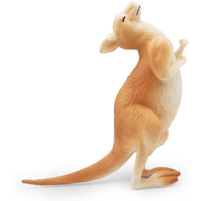 Modèle d'animal sauvage simulé en PVC Statue faite à la main Figurines d'action Kangourou Ornement de collection Figurines de kangourou sauvage simulé brown