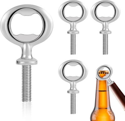 Flesopener lege metalen schroefdraad bieropener, zinklegering inzetstukken kits bierflesopener, flesopener blank hout kroonkurkopener bierkurkentrekker voor thuis, pub, outdoor