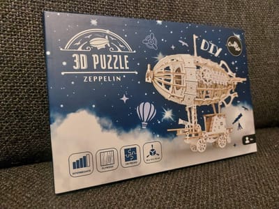 Houten 3D Puzzel - Mechanische 3D-Puzzel - Zeppelin - Zeppelin Puzzel | Houten Zeppelin Puzzel - 3D-Puzzel - Mechanische Puzzel