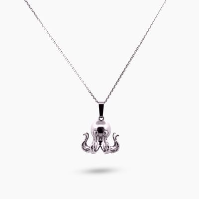 Pinchme Charms - Octopus bedel – Slim, mysterieus & meesterlijk gevormd - Echt zilver - Handgemaakt in Nederland - Luxe cadeauverpakking - Ketting Sieraden