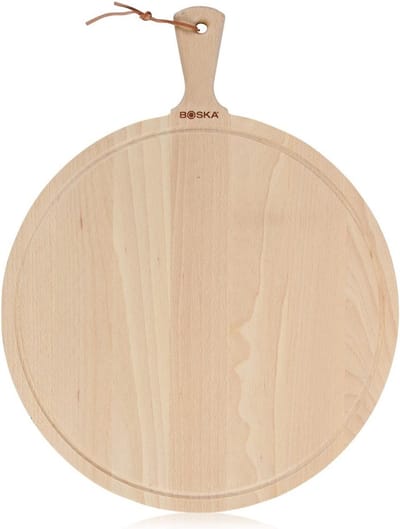 Boska Serveerplank Rond Amigo XL - Borrelplank met Handgreep - Rustiek Beukenhout - Bruin - ⌀ 42 cm