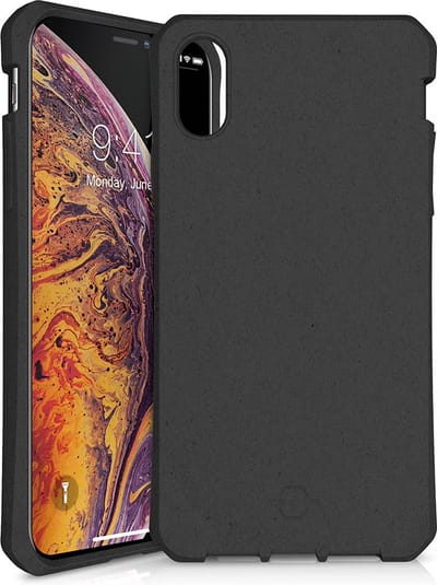 ITSkins Hoesje geschikt voor Apple iPhone XS Max Telefoonhoesje Hardcase | ITSkins FeroniaBio Backcover Shockproof | Schokbestendig iPhone XS Max Telefoonhoesje | Anti Shock Proof - Zwart