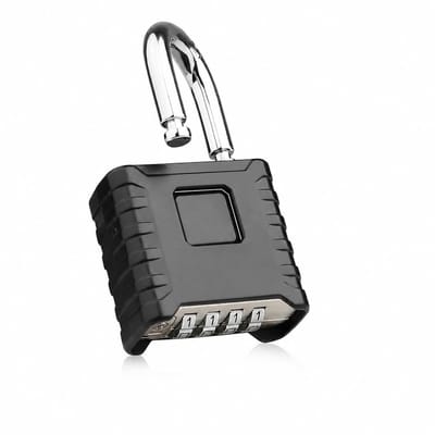 Dailygoods - Heavy Duty combinatiehangslot voor buiten, weerbestendig, snijbestendig, met gehard staal 8 mm diameter beugel, 4-cijferig hangslot voor poorten, schuur, hek, magazijn