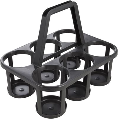 SnelShoppen - Flessenrek Grijs/Grafiet voor 6 Flessen - Stevige Flessendrager voor PET en Glazen Flessen - Ideaal voor Tuin, Keuken, Feest en Camping
