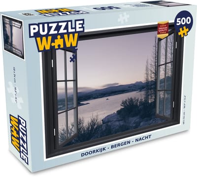 Puzzel Doorkijk - Berg - Nacht - Legpuzzel - Puzzel 500 stukjes