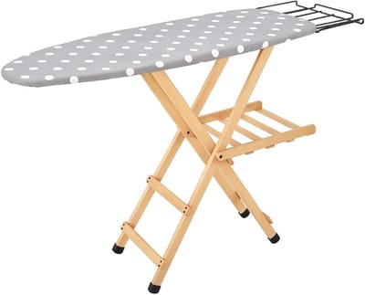Opvouwbare strijkplank van massief beukenhout met ademende gaten - 143 x 37,5 x 93,5 cm