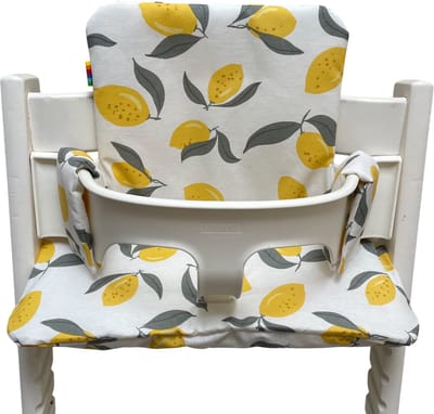 Geplastificeerd kussenset voor de Tripp Trapp kinderstoel van Stokke - Citroen- eenvoudig schoon te vegen - comfortabel - duurzaam