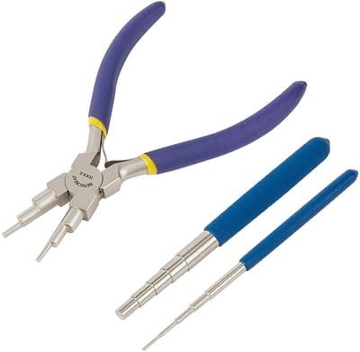 Dailygoods - Gereedschapsset Draadlussen - Draadkrultang en Wiggen - Blauw - Voor Sieradenmaken - Ideaal voor Doe-Het-Zelvers - 3-delige Set