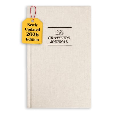 Dankbaarheidsdagboek - Dagelijkse Reflectie - Persoonlijke Groei - Vijf Minuten Per Dag - A5 Formaat - Linnen Blauw